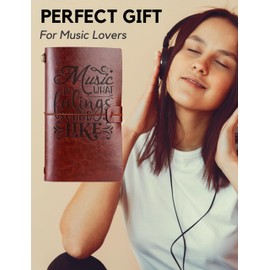 InnoBeta Music Lovers gifts Embossed Journal Notebook, for Music Lovers, musicians, teachers, men on Christmas, Birthday, Travel Diary, Lined Planner, 7x5 Inches - Sound