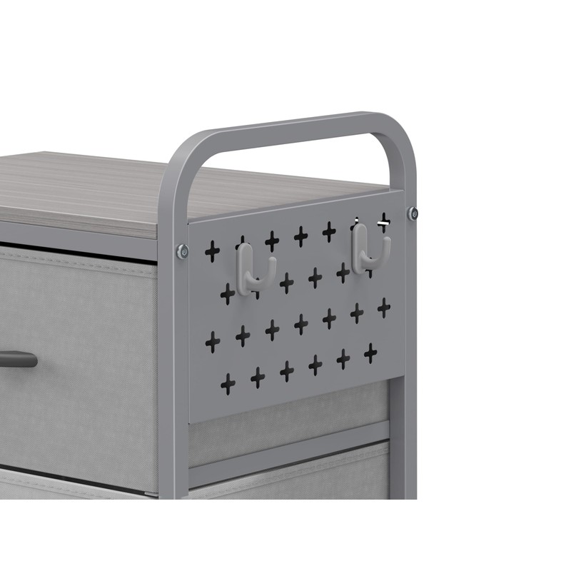 3 Tier Rolling Cart with 3 Drawer, Storage Drawer Cart