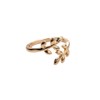 Adjustable Olive Branch Ring, Open Leaf Design, Silver, Yellow Gold