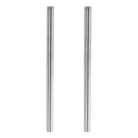 Rebower 304 Stainless Steel Turning Round Bar Rail Shaft Lathe Bar for DIY Model Punching 8mm x 150mm Silver Tone 2pcs