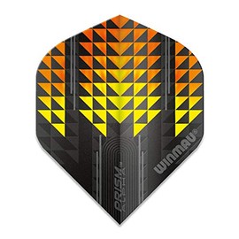 WINMAU Prism Alpha Black and Orange Extra Thick Flights - 1 Set per Pack (Total 3 Flights)