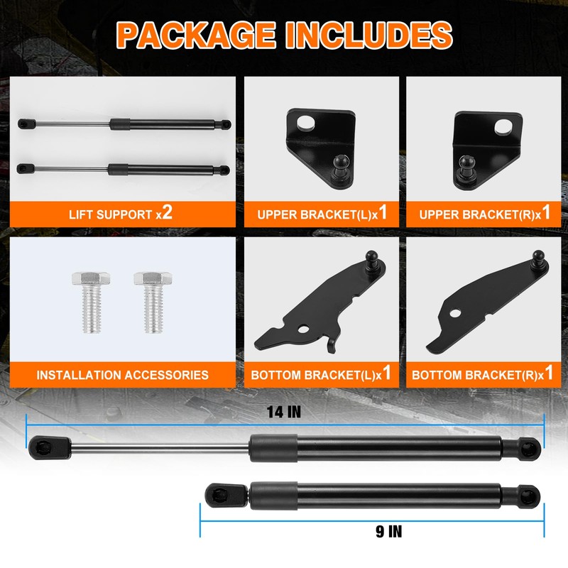 Hood Struts Fit for 2024-2026 Toyota Tacoma & 2025+ 4Runner