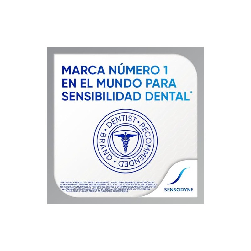 Sensodyne Rápido Alivio Blanqueador Pasta Dental para dientes sensibles, 100g