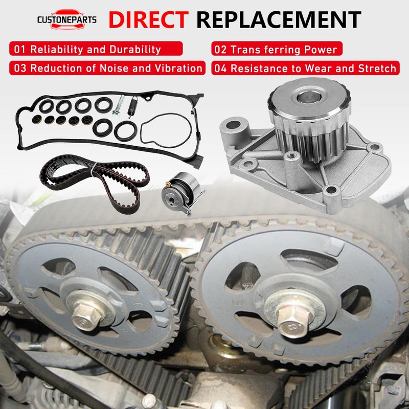 Engine Timing Belt Kit with Water Pump Fit 2001-2005 Honda