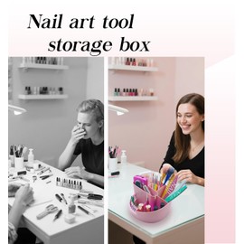 Flybok Nail Drill Holder | 18 Hole Nail Drill Bit Holder Nail Desk Organizer Professional Nail Drill Holder Stand with 8 Compartments for Nail Tech Tools (Tools not included)