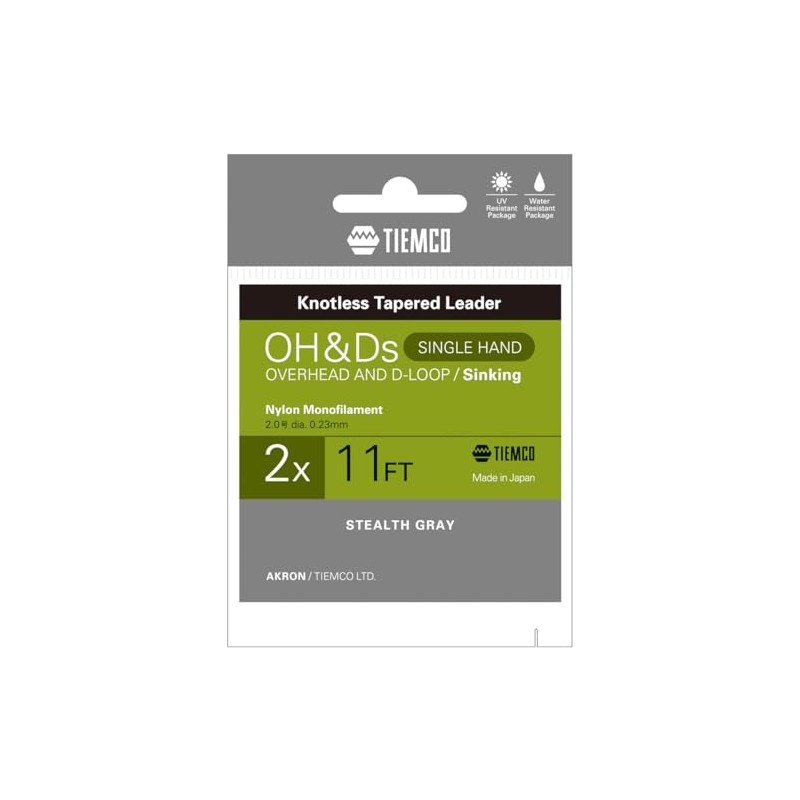 TIEMCO 175002311020 Leader Overhead & Dee Sinking Single, Nylon, 11FT,