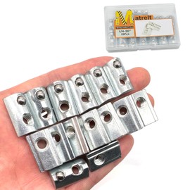 Matrelt 15-Piece 1/4"-20 Spring-Loaded T-Nuts with Ball Bearings Silver Zinc Plated Carbon Steel Spring T Slot Nut for 4040 Series/Slot 8 Aluminum Extrusions