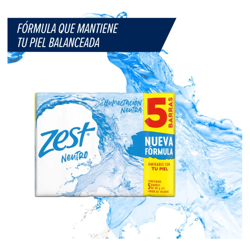 Zest Jabón Barra Neutro Suave Una Piel Más Humectada Glicerina