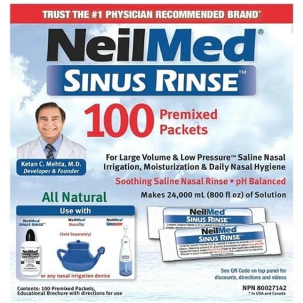 Iaerlllt NeilMed Sinus Rinse All Natural Relief Premixed Refill Packets
