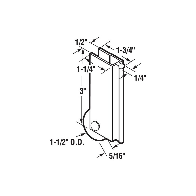 Prime-Line N 6599 Mirror Door Roller Assembly, 1-1/2 In., Plastic