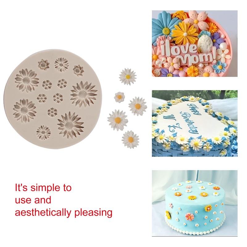 GisWell Blumen Kuchen Fondant Formen, Blumen Silikonform, Fondant Silikon Formen,