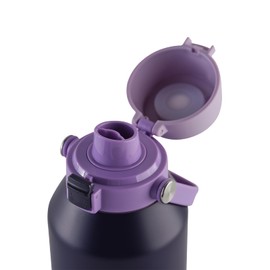 LuckyLy Termo de Acero Inoxidable 1 Litro con Popote, Vaso Térmico con Doble Aislamiento y Tapa Hermética Antigoteo, Botella de Agua Motivacional ideal como Regalos para Mujer y Mamá – Liza, Morado