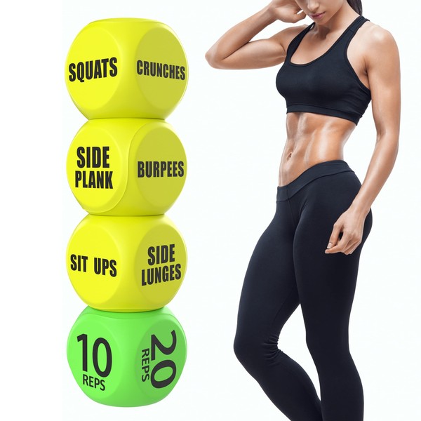 Skywin Workout Dice - 1 Pack, Yellow, Fun Exercise Dice