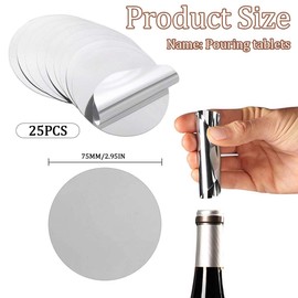 UEAVOID Pack of 25 Wine Pourers Drip Free Wine Pourer Pouring Aid Plates Reusable Pourers for Dad Gifts Wine Bottles Birthday Wedding Party Accessories