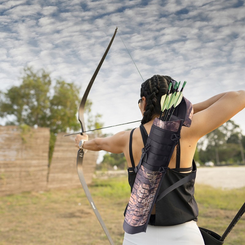 Oxford Cloth Back Arrow Quiver Outdoor Hunting Arrows Bag with