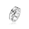 Materia Women's Band Ring Elephant Herd with Baby 925 Sterling