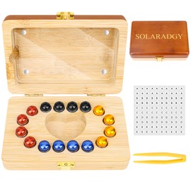 Solaradgy Wooden Tooth Fairy Keepsake Box for Kids, Baby Teeth Storage Organizer with 20 Sealed Plastic Tubes, Tweezers & Label Paper for Lost Teeth Collection