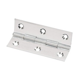 Merriway BH04288 (2 Pcs) 38mm (1.1/2 inch) Butt Hinge, Chrome Plated on Solid Brass - Pack of 2 Pieces