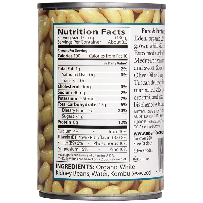 Eden Foods Organic White Kidney Beans, 15 oz