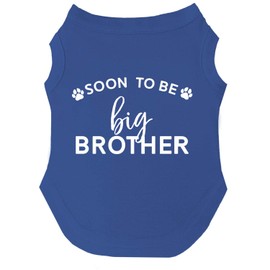 Soon to Be Big Brother Dog Tee Shirt | Sleeveless | Pregnancy Announcement | New Baby | Gender Reveal | Photoshoot (Royal, Large 52)