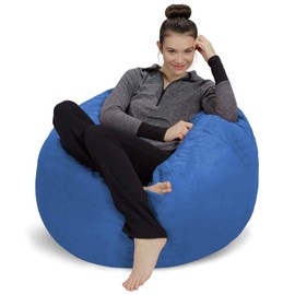 Sofa Sack Bean Bag Chair - Plush, Ultra Soft - Memory Foam Bean Bag Chair with Microsuede Cover - Stuffed Foam Filled Furniture and Accessories for Dorm Room 3 Feet - Royal Blue
