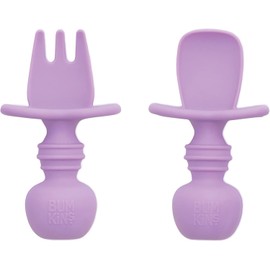 Bumkins Juego de Utensilios de Silicona Lavanda