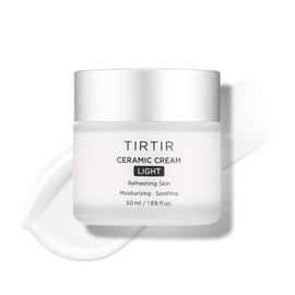 TIRTIR Ceramic Cream Light Refreshing Skin 50 ml - Crema Hidratante Facial Coreana ligera con Acido poliglutmico, betaina y prebiticos - Crema Facial 