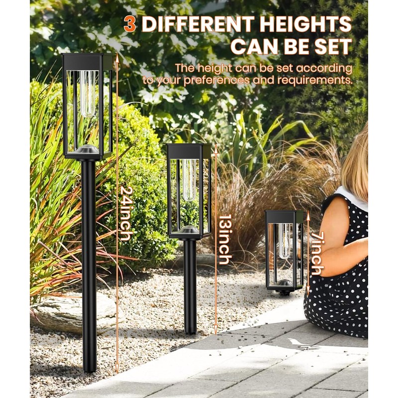 ALFIOT Solar Pathway Lights Outdoor,2 Pack Bright Solar Lights Outdoor,IP65
