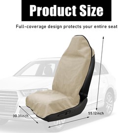 Ohleats Car Towel Seat Cover, Waterproof Auto Seat Cover for Running, Swimming, Gym, Washable Non-Slip Car Seat Protector Fit for Sedans, Trucks, SUVs, Universal Car Accessories (Beige)