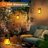 Toodour Solar Lanterns Outdoor, 2 Pack Flickering Flame Hanging Lantern