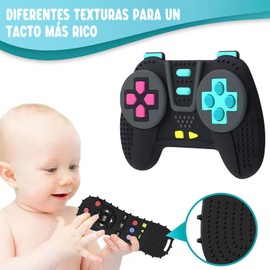 KOSMOX Mordedera para Bebe, Mordedera Sensoriales de Silicona Sin BPA, Control Remoto de Juguetes para Bebe de 0 a 6 Meses, Set de Regalo de Juguete para Masticar Educativos