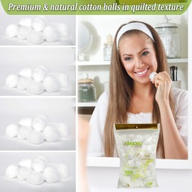 Cotton Balls Jumbo Size for Facial Treatments, Nails and Make-Up Removal, Applying Tonics & Cleansers, Multi-Purpose Soft Natural Cotton Balls