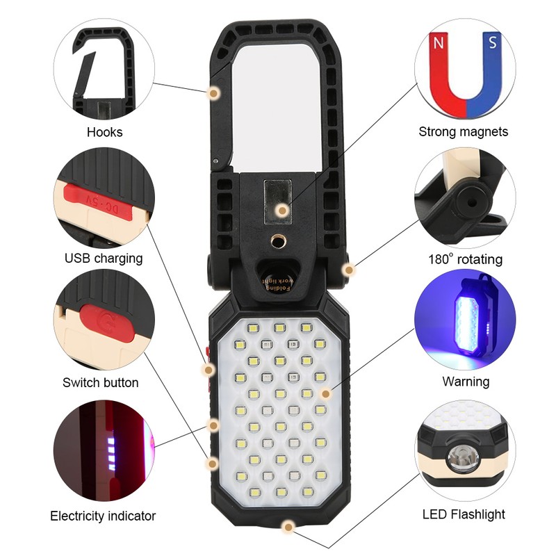 39LED Work Light Portable USB Charging LED Working Maintenance Lamp
