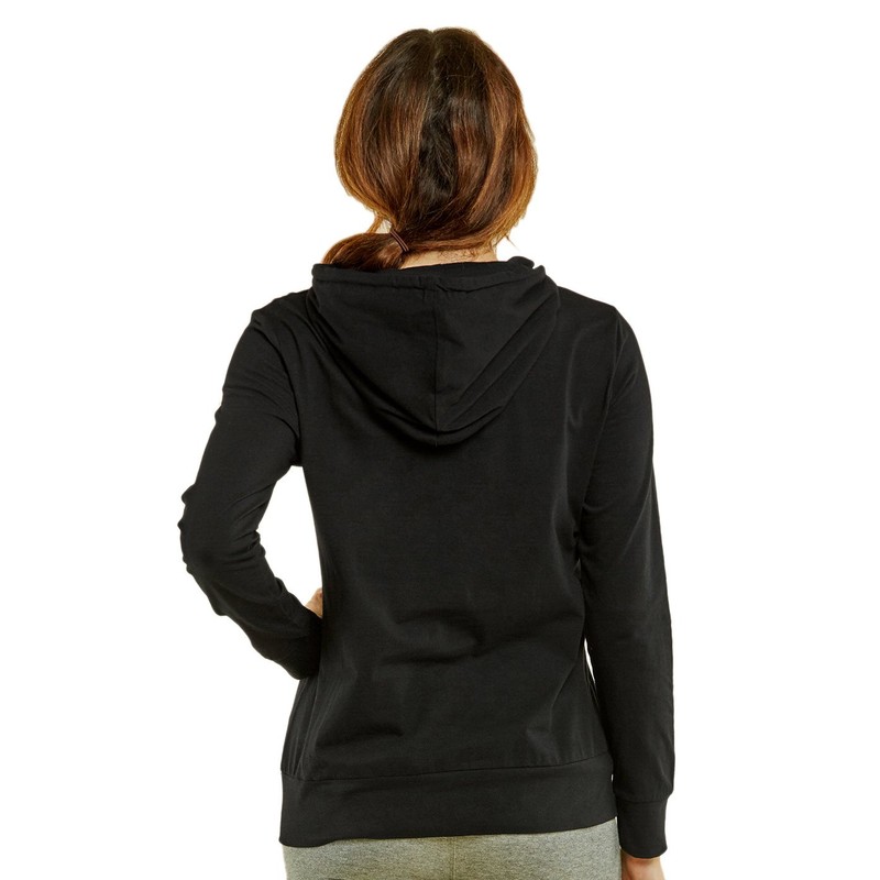 Sofra Women's Thin Cotton Pullover Hoodie Sweater (M, Black -
