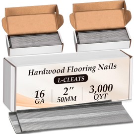 Yaocom 3000 Counts 16 Gauge Flooring Nails, 2 Inch Length 16ga L-cleat Nail for Hardwood Flooring and Nailer Gun