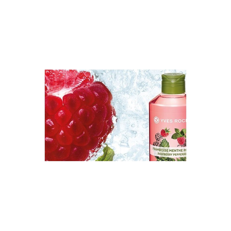 Yves Rocher Gel de Ducha, Frambuesa y Hierbabuena, 390 ml