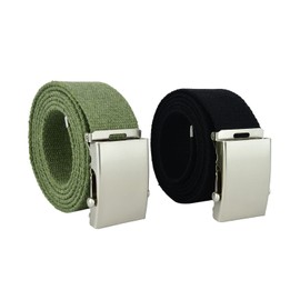 UPGRADE 3STYLE Military Style Sliding Buckle Belt, Black Nikel 1, 148 cm