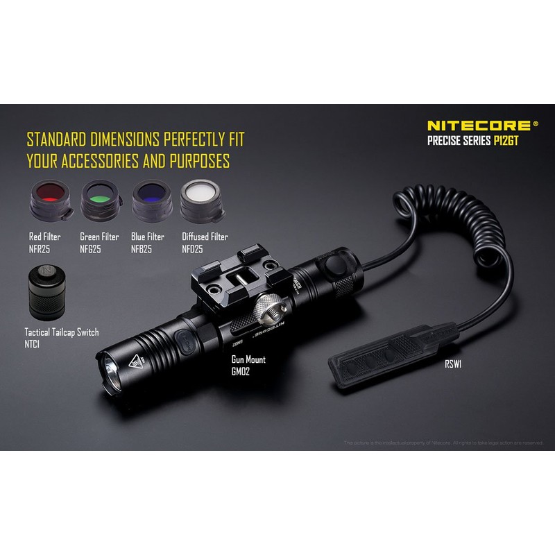 Nitecore P12GT Flashlight w/ NL183 Battery & 2 Premium Photo