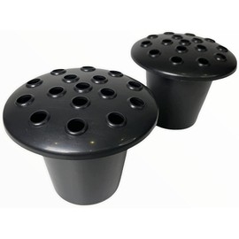 Memorial Grave Vase Inserts (Set of 2) - Sturdy Grave Flower Pots - Graveside Flower Holders for Cemetery - Flower Pots for Graveside - Gravestone, Grave Flower Holders (Black)
