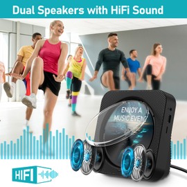 MICOCIOUS CD Player Bluetooth Desktop CD Player with Speakers for Home Portable Music CD Players with RC, LED Display, FM Radio, Timer, Support Headphone/USB/TF/AUX Playback