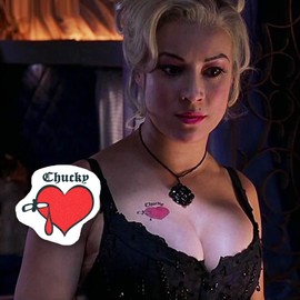 Bride of Chucky Temporary Tattoo, Black, 1.0 Count
