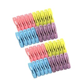 Plastic Clothes Pins for Laundry Drying Travel Clothespins Colored Clips to Hang Pictures Photos Crafts 40 Pack