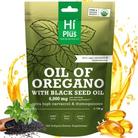 Natural Oil of Oregano & Black Seed Oil 300 Capsules | Antioxidant Support for Fitness & Wellness | Nutritional Boost for Immune Health