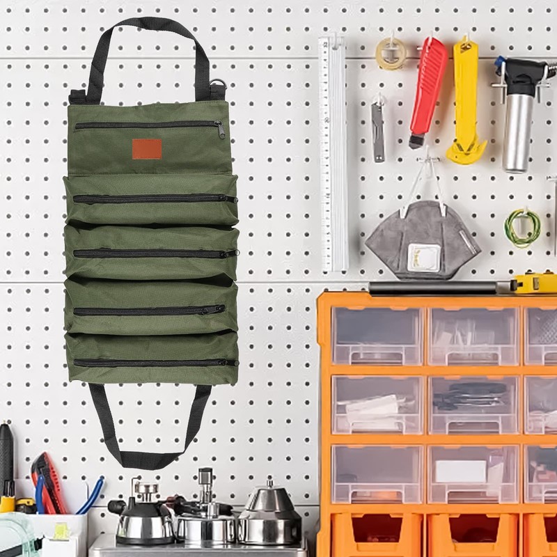 Roll Up Tool Pouch Multi-Purpose Canvas Wrench Roll Up Bag,