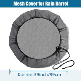 YHXiXi 39inch Mesh Cover Water Collection Buckets Cover Rain Collection Barrels Netting Screen to Keep Leaves and Debris Out for Rain Barrel with Drawstring