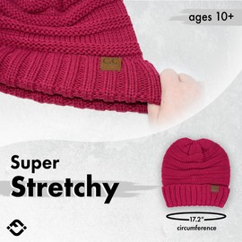 Funky Junque Exclusives - Gorro holgado de gran tamaño para mujer, Rosa encendido, Talla única