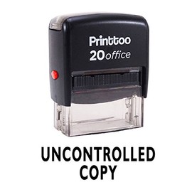 Printtoo UNCONTROLLED Copy Self Inking Rubber Stamp Office Stationary Custom Stamp-Black