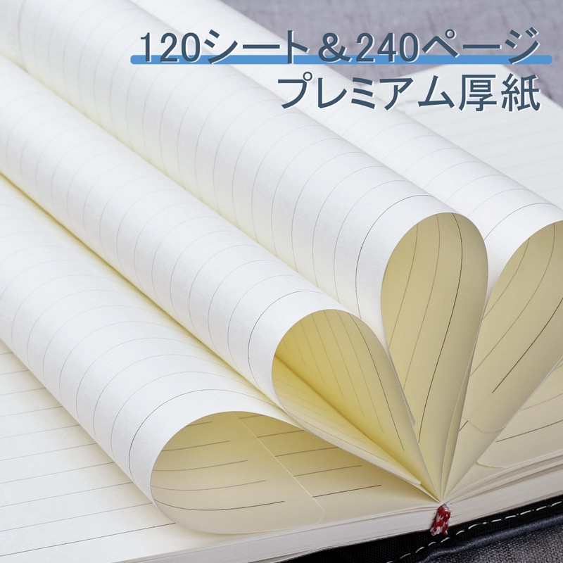 WEMATE Journal 2024 A6 Keyed Notebook Horizontal Ruled PU Leather