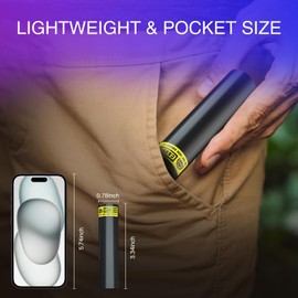 COSOOS 2 Pack UV Flashlight, 365nm USB Rechargeable Black Light Flashlight, Mini Handheld Detector for Dog Cat Urine, Pet Stains, Scorpions, Resin Curing