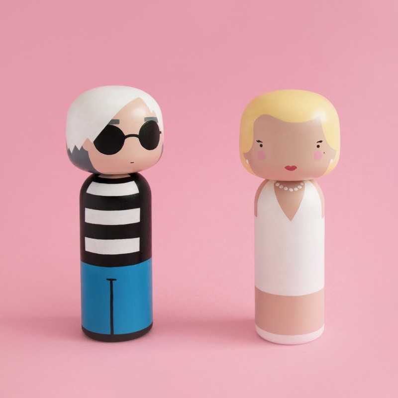 Lucie Kaas Coco Wooden Figure, Wood, Multi-Colour, 14.5 cm
